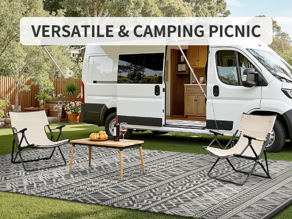Outdoor Rug-Picnic Mats Outdoor Waterproof Camper Rug Camping Rugs for Outside Your RV