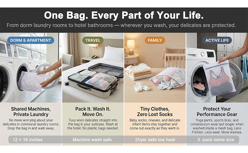 mesh laundry bags for college dorm travel suitcase packing gym activewear baby clothes