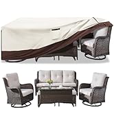 Aacabo Patio Furniture Cover for 5 Pieces Set-Waterproof 600D Oxford Fabric Cover for 5 PCS Outdo...