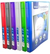 BAZIC 3 Ring Binder 1/2" Poly Presentation View Binders Organizer - Assorted Color, Round Ring, H...