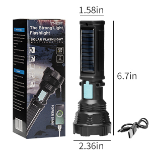 LED solar flashlight