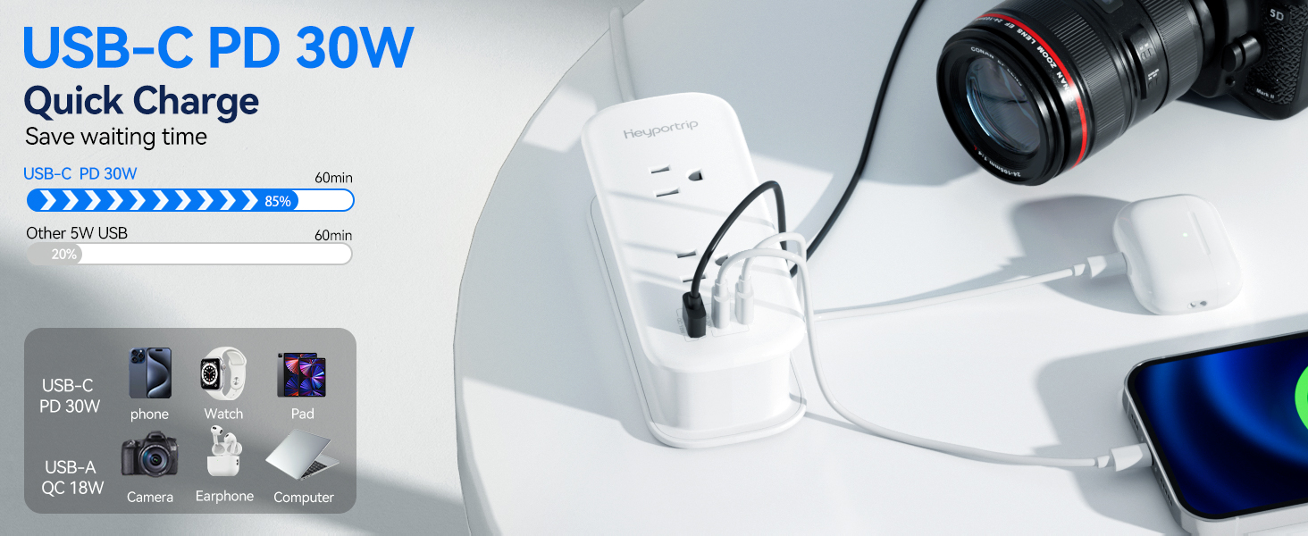 USB-C PD 30W Quick Charge Save waiting time