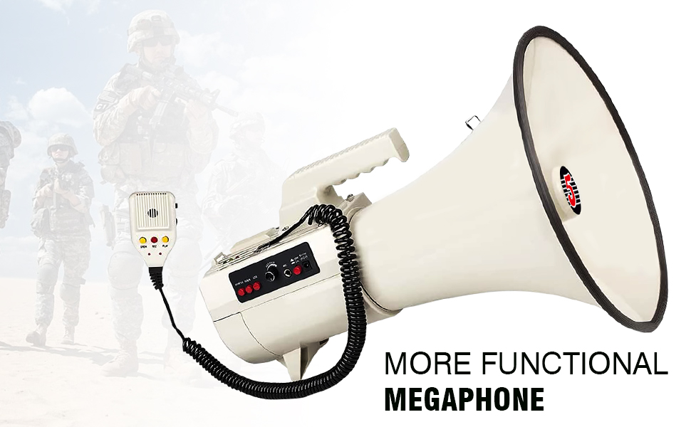 megaphones, bull horns, bull horn loud speaker, horn speaker, megaphone with mic, megaphone speaker