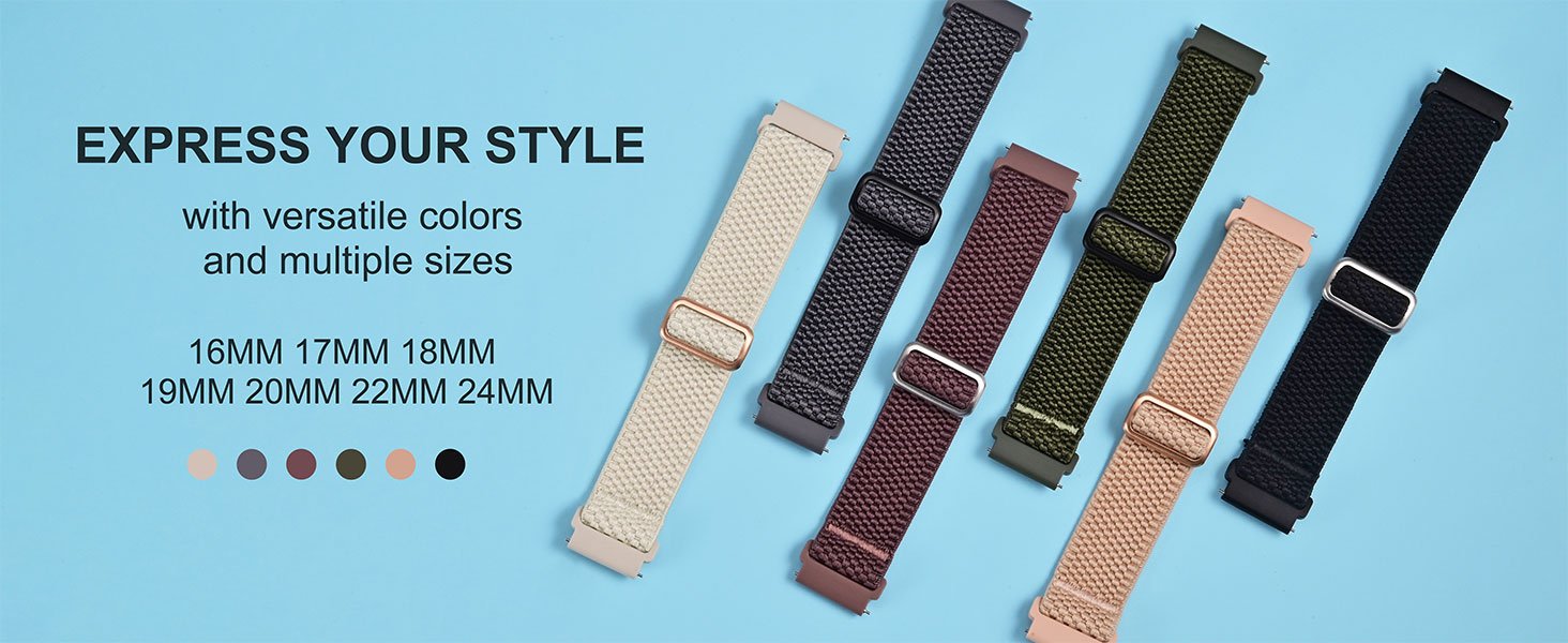 Stretchy Nylon Watch Band Adjustable Elastic Watch Straps