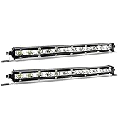 Zmoon Led Light Bar 12in Signal Row Light Bar [14in w/Bracket] 160W 16000lm Spot Flood Combo Off ...