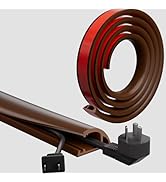 4ft Floor Cord Cover with Side-Open Design – Self-Adhesive Silicone Cable Protector, Flexible Cor...