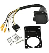 Oyviny 4 Pin to 7 Pin Trailer Adapter with Mounting Bracket, 4 Way Flat Wiring to 7 Way Round RV ...