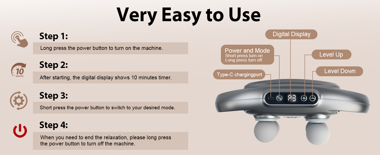 Massage Gun Deep Tissue,Back Massager, Neck&amp;amp; Shoulder Massager