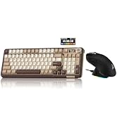 SOLAKAKA A99 Pro and SM822, Wireless Keyboard and Mouse Combo for Gaming (A99 Pro Brown &amp; SM822 B...