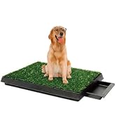 Dog Grass Pad with Tray,30 x 20 Inch Artificial Grass Pee Pad for Puppy Potty Training,Reusable I...