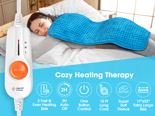 Boileau Electric Heating Pad for Back Pain and Period Cramps Relief