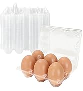 DAJAVE 100 Pack Plastic Egg Cartons Bulk, 2x3 Egg Holders Style Holds up for 6 Eggs, Half Dozen E...
