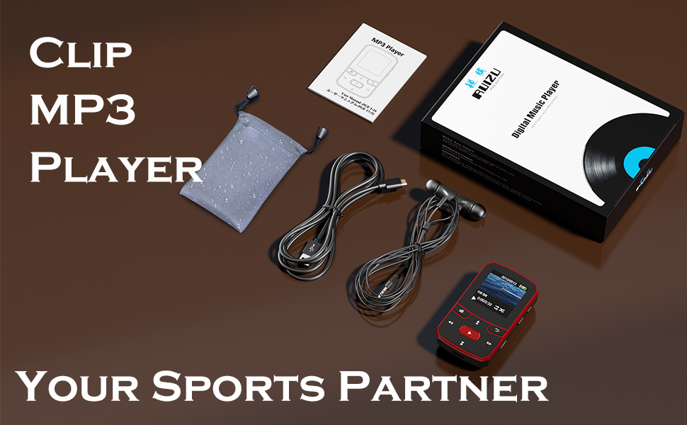 64GB MP3 Player with Clip Bluetooth 5.3 FM Radio, Voice Recorder for Sport Running 128GB TF Card