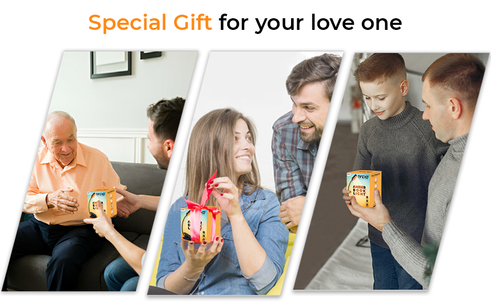TIFEXO Amber Book Light Gift for Loved Ones, Perfect Reading Light, Thoughtful Present Gift
