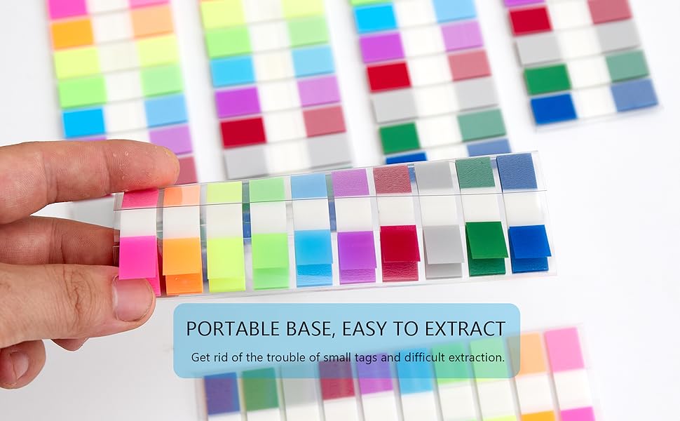 Sticky Tabs Notes Page Marker - 1000Pcs Transparent Pop Up Writable Colored Book Index Tab