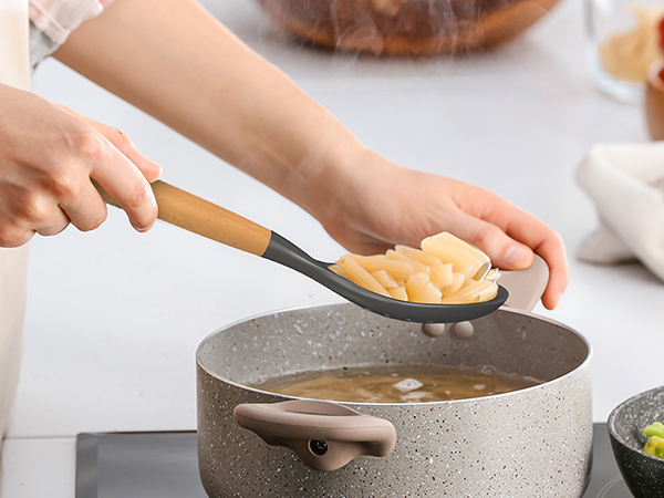 grey cooking utensils