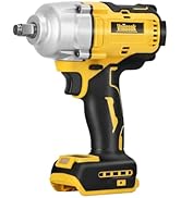 Cordless Impact Wrench 1/2 inch for Dewalt 20V Battery, 1000N.m Impact Driver High Torque Brushle...