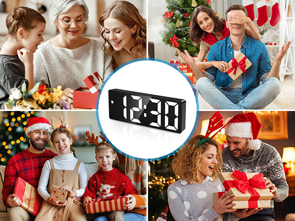 Digital Alarm Clock Large Display, LED Alarm for Bedroom, Type-C/Battery Powered Bedside Alarm Clock