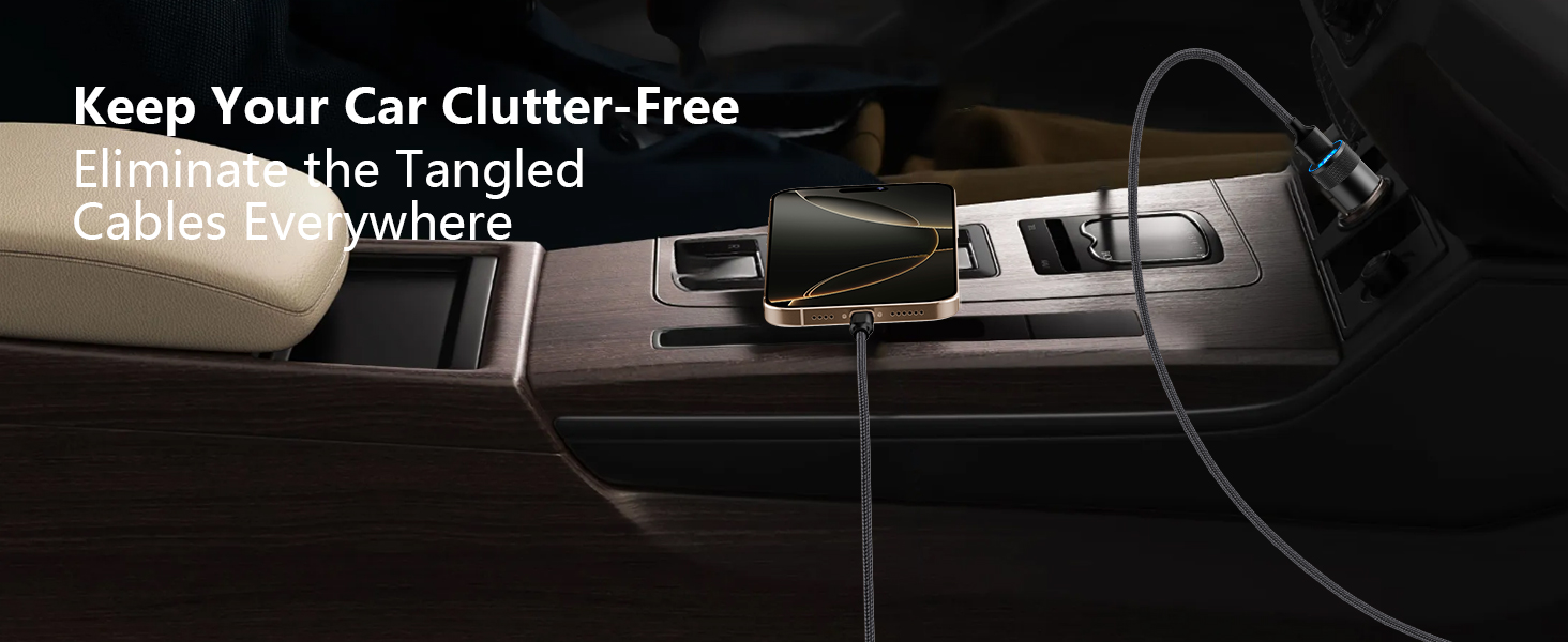 MFi Certified 4.8A USB Smart Power Cigarette Lighter USB Charger iPhone Car Charger Fast Charging