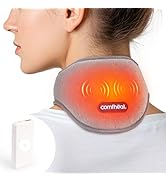 Portable Neck Heating Pad with Vibration Massage for Pain Relief, Rechargeable Heated Neck Wrap f...