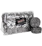 brheez Stainless Steel Scouring Pads [Extra Large - 80 Gram] Heavy Duty [12 Pack] Steel Wool Scru...