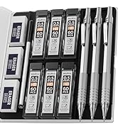 Nicpro 0.5 mm Mechanical Pencils Set with Case, 3 MP1000 Metal Artist Pencil &amp; 360PCS HB Lead Ref...