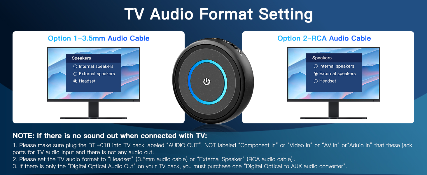 Bluetooth Transmitter Receiver for TV Airplane Home Stereo Wireless Adapter Low Latency Dual Link