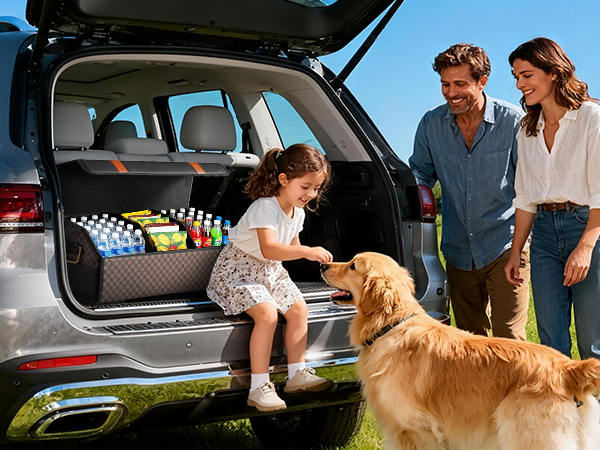 Car Organizers for Trunk for Suv Sedan, Leather Storage Box