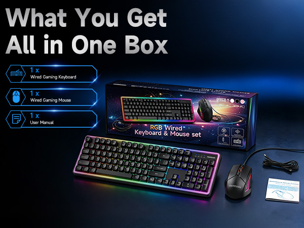 Wired RGB Keyboard and Mouse Combo