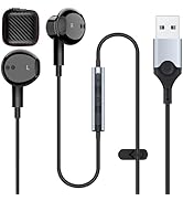 Earbuds Earbuds with Microphone for PC, USB Earphones for Computer, Wired Headset with Volume Con...