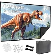 Projector Screen 120 Inch Outdoor: VOOPVOR Upgraded Black Backing Black Opaque - Portable Project...