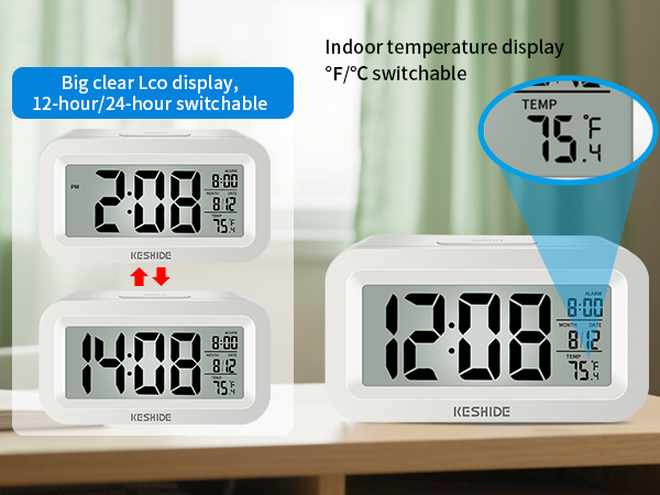 digital clock with temperature