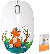 FMOUSE Fox Cute Wireless Mouse, Silent Dual Mode Bluetooth Mice for Laptop, iPad, Comupter, Table...