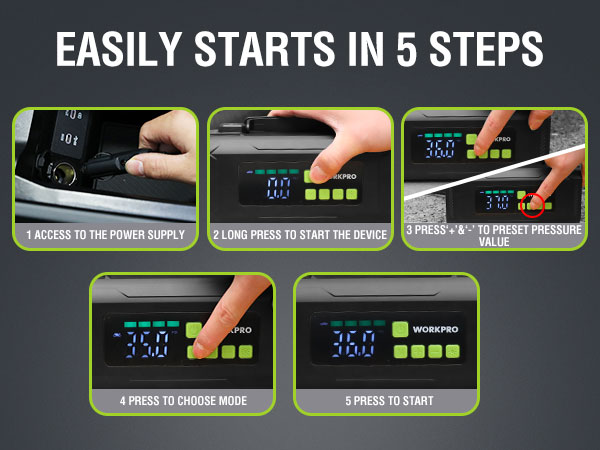 WORKPRO 12V Portable Air Inflator