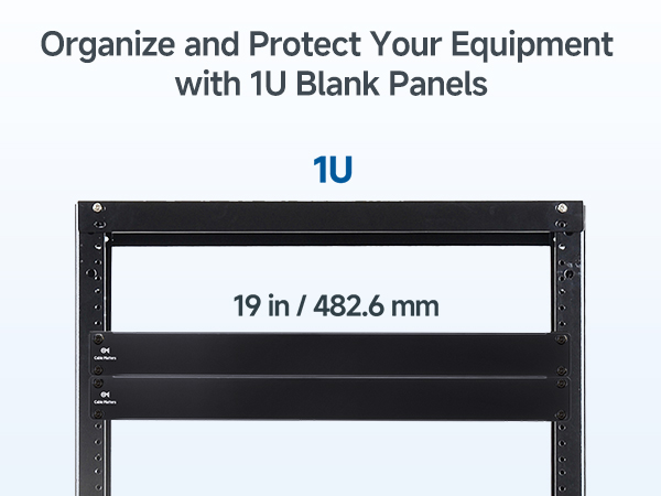 Protective 1U Blank Panels for 19-Inch Server Rack Cabinet