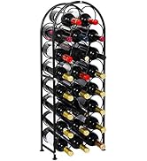 PAG 23 Bottles Arched Freestanding Floor Metal Wine Rack Wine Bottle Holders Stands, Black