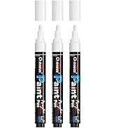 Overseas White Paint Pens Paint Markers - Permanent Acrylic Markers 3 Pack, Water Based, Quick Dr...