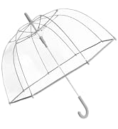 Weather Station Bubble Dome Rain Umbrella, Automatic Open, Clear Dome, Windproof, Waterproof, Lig...