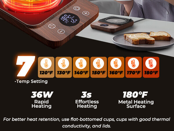 Quick heating and steady warmth, ensuring every sip is just the way you like it!