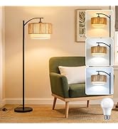 TJOY Floor Lamp for Living Room with 12W LED Bulb, Arc Floor Lamp, 3 Color Temperatures Standing ...