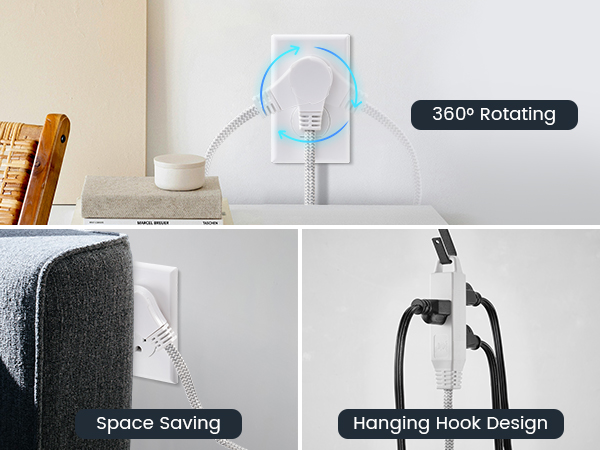 Extension Cord with 360° Flat Plug