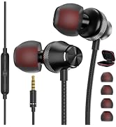 Wired Earbuds With Microphone 3.5mm Jack Earphones for iPhone iPad iPod Chromebook Laptop School,...