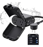 ELEGRP PQR20 Outdoor Smart WiFi Plug Waterproof IP66 with 2 Individually Sockets, Compatible with...