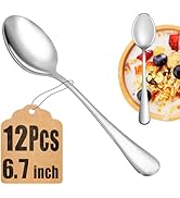12 Piece Teaspoons Set,Food Grade 18/10 Stainless Steel Tea Spoons,Durable Small Spoons,Metal Des...