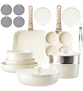 Pots and Pans Set Non Stick - Kitchen Cookware Set Detachable Handle Pot and Pan Sets for Cooking...