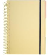 MEMX Spiral Notebook, 4-Subject, 9.2" x 11.7", 120 Sheets College Ruled Paper, PP Hardcover, 3-Co...