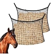 Bsemax 2 Pcs Slow Feed Hay Nets for Horses, Hanging Horse Slow Feed Hay Bag with Large Capacity, ...