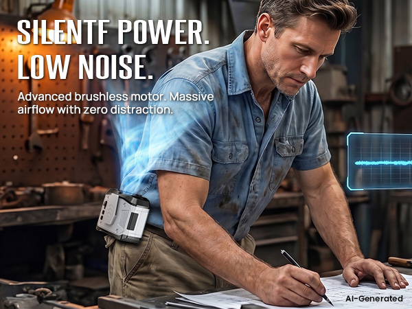 fan belt clip with Brushless motor design delivers steady cooling with less noise for work and rest
