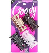 Goody SlideProof Classics Medium Claw Clips - 4 Ct, Assorted Neutrals, Hair Styling Accessories w...