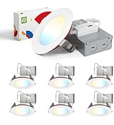 ASD Fire Rated Recessed Light 4 Inch, 12W 120-277V, Mini Panel Baffle Trim, 5 CCT 2700K/3000K/350...